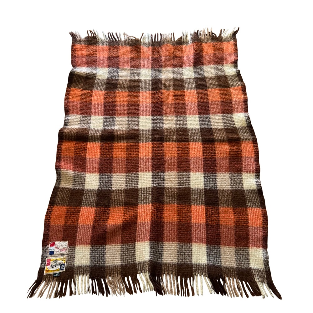 Vintage 1970s faalberg Holland Wool Blanket Plaid 100% Virgin Wool The Broadway - Picture 3 of 6